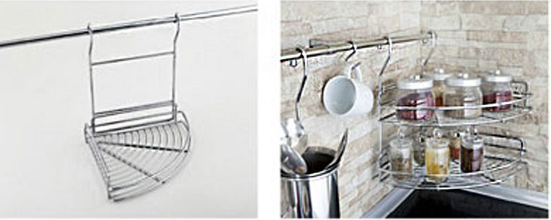 Угловая подвесная полка закругленная